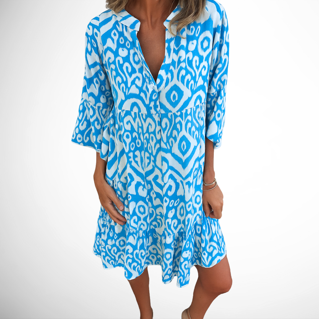 Romy™ – Elegant Afslappet V-Hals Kjole