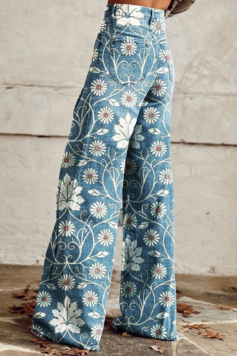 Liva | Let og Elegant – Boho Bukser med Høj Talje