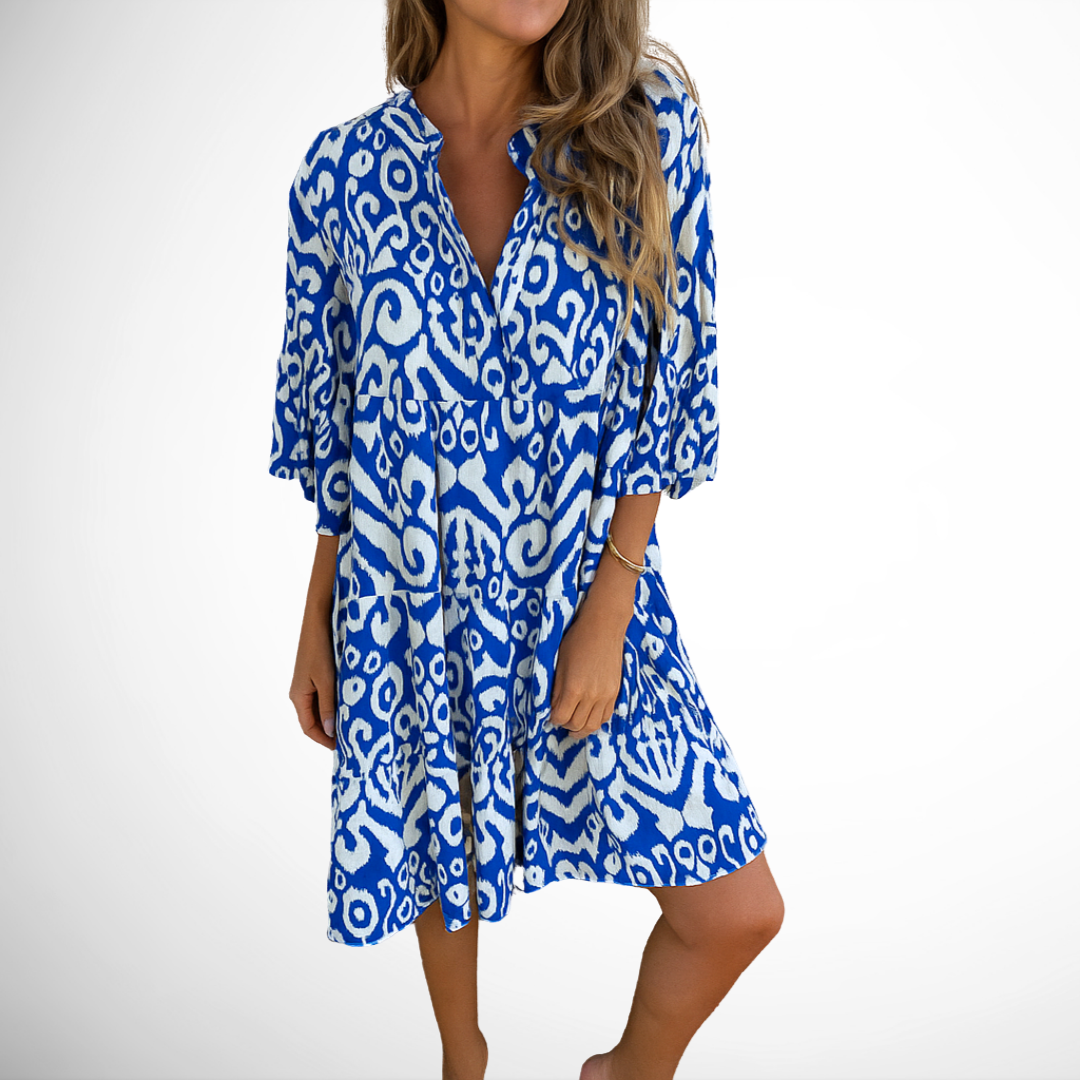 Romy™ – Elegant Afslappet V-Hals Kjole