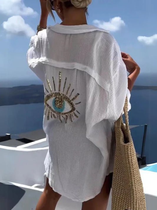 Liv™ strandblusen | Elegant og mystisk